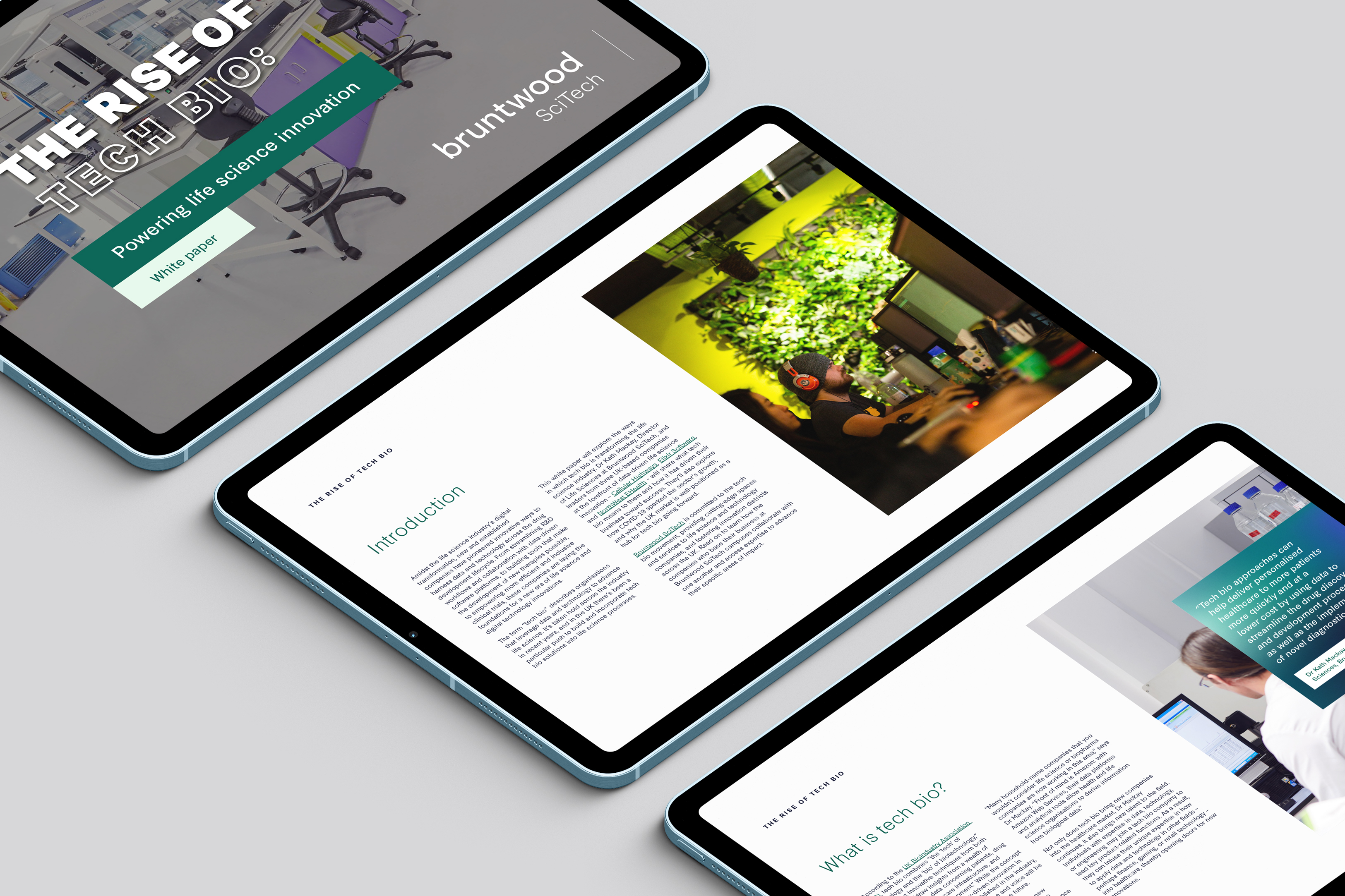 Bruntwood white paper on tablet