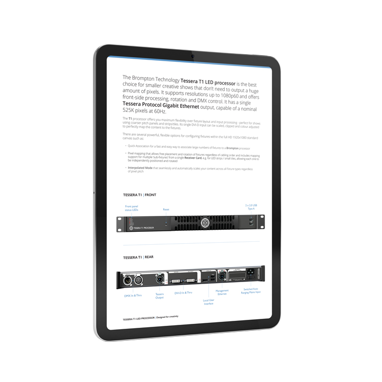Densitron Data Sheet on tablet mockup